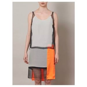 HELMUT LANG Chroma Drape Colorblock Dress